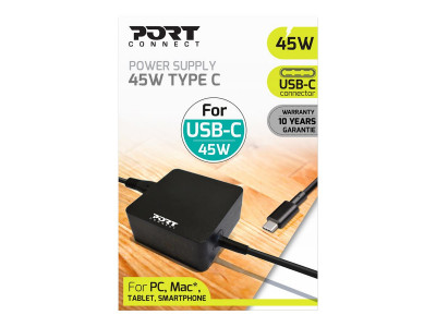 Port Technology : TYPE C UNIVERSAL POWER ADAP pour MACBOOKS 45 W TYPE C