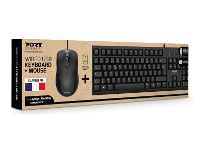 Port Technology : pack KEYBOARD MOUSE WIRED 2 1 KEYBOARD