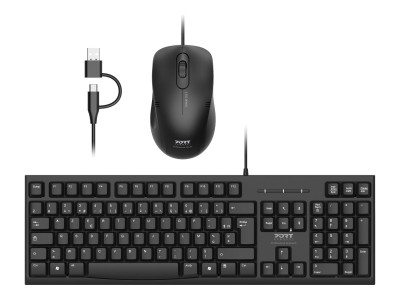 Port Technology : pack KEYBOARD MOUSE WIRED 2 1 KEYBOARD