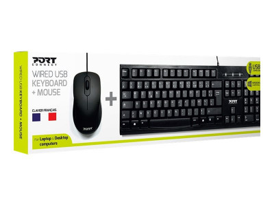 Port Technology : pack KEYBOARD MOUSE WIRED 2 1 KEYBOARD