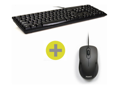 Port Technology : pack KEYBOARD MOUSE WIRED 2 1 KEYBOARD