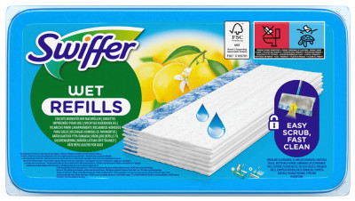 Swiffer Wet Wipes Recharge, Contenu: 12 pièces