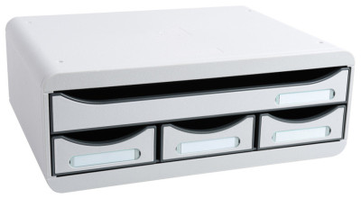 EXACOMPTA Module de classement TOOLBOX MINI, 4 tiroirs, gris