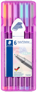 STAEDTLER Fineliner triplus pastel, étui de 6