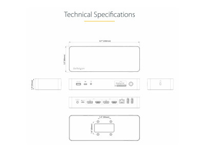 Startech : 2X 4K UNIVERSAL LAPTOP DOCKING STATION - USB-C/USB 3.0 - 60W PD