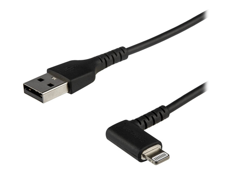 Startech : 1M ANGLED LIGHTNING TO USB CABLE-APPLE MFI CERTIFIED-BLACK