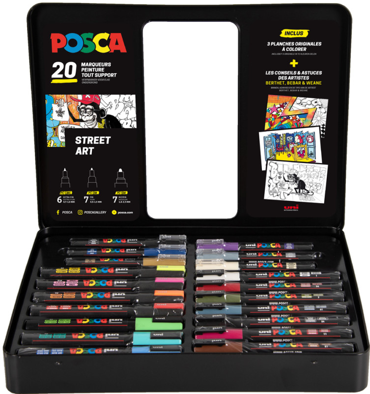 Set 8 marqueurs Posca PC1MR 0,7 mm couleurs métalliques