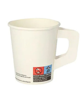 PAPSTAR tasse en carton avec poignée, 0,2 l, blanc