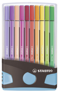 STABILO Stylo feutre Pen 68, ColorParade de 20, gris/rose