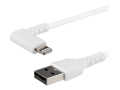 Startech : 1M ANGLED LIGHTNING TO USB CABLE-APPLE MFI CERTIFIED-WHITE