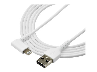 Startech : 2M ANGLED LIGHTNING TO USB CABLE-APPLE MFI CERTIFIED-WHITE