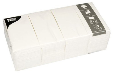 PAPSTAR serviettes bistro, 330 x 330 mm, 2 plis, blanc