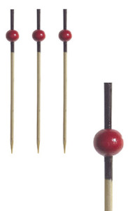 brochettes alimentaires doigt PAPSTAR « perle rouge », Longueur: 70 mm
