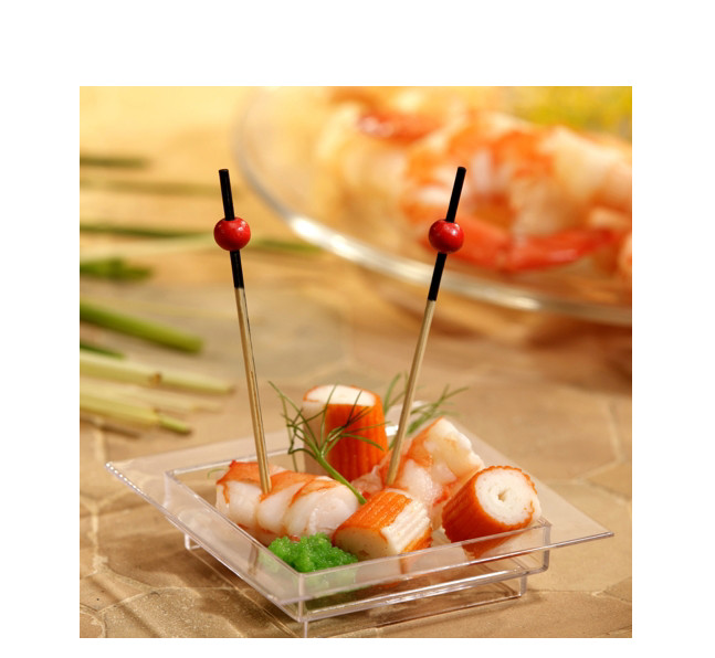 brochettes alimentaires doigt PAPSTAR « perle rouge », Longueur: 70 mm