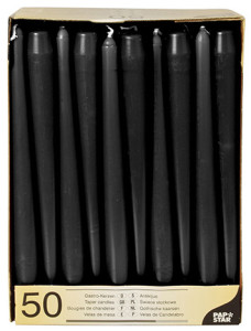 PAPSTAR bougies lustre, 22 mm, noir, 50 pièces