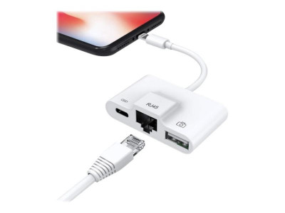 DLH : LIGHTNING/RJ45 ETHERNET ADAPTER pour APPLE IPHONE et IPAD