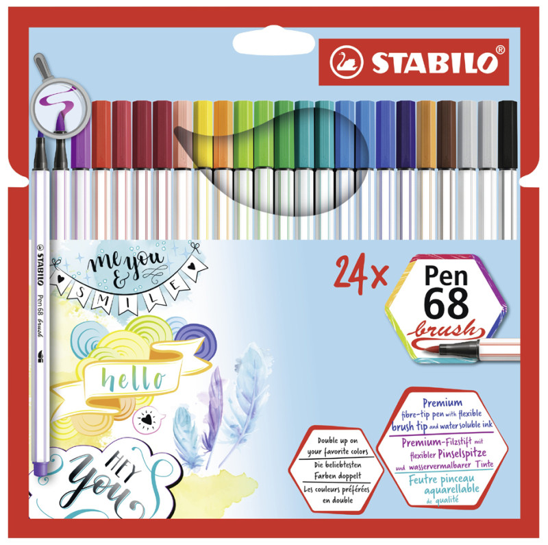 STABILO Pinselstift Pen 68 brush, 8er Karton-Etui