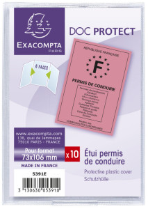 EXACOMPTA Etui de poche, PVC, 3 volets, 0,20 mm, 75 x 107 mm