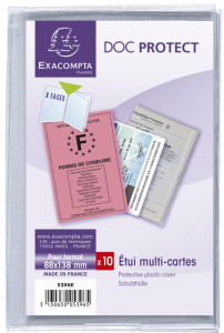 EXACOMPTA Etui de poche, PVC, 4 volets, 0,20 mm, 88 x 138 mm