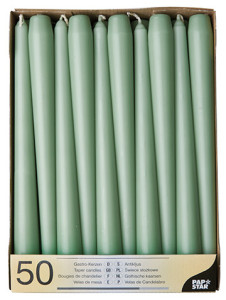 PAPSTAR Bougie de chandelier, 22 mm, pack de 50, vert foncé