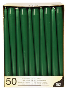 PAPSTAR Bougie de chandelier, 22 mm, pack de 50, vert foncé