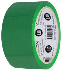 Wonday Ruban adhésif d'emballage, en PP, 50 mm x 66 m, vert