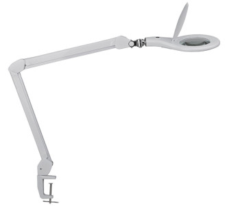 MAUL LED-Lupenleuchte MAULmakro, Klemmfuß, weiß