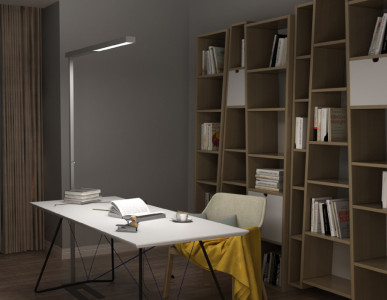 UNiLUX Lampadaire LED STRATUS, variateur, argent