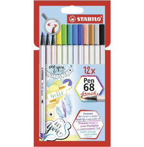 STABILO feutre de dessin Pen 68 brush, étui en carton de 24