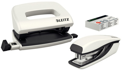 LEITZ Heftgerät- & Locher-Set Mini Nexxt WOW, schwarz