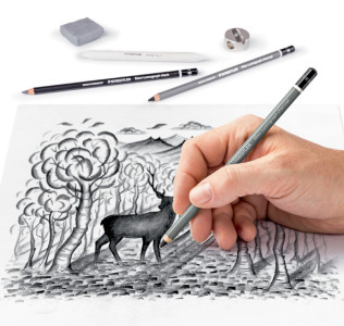 STAEDTLER Kit à dessin/ à fusains Charcoal Design Journey