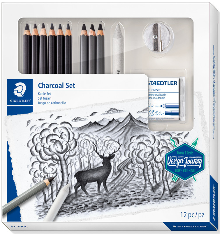 STAEDTLER Kit à dessin/ à fusains Charcoal Design Journey