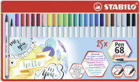 STABILO Feutre pinceau Pen 68 brush, étui en métal de 25 STABILO Feutre pinceau Pen 68 brush, étui en métal de 25