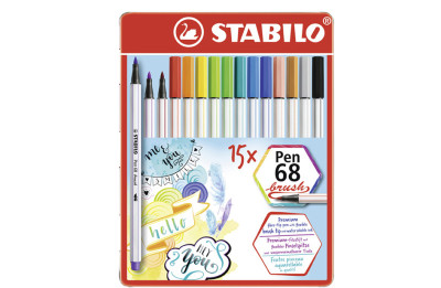 STABILO Feutre pinceau Pen 68 brush, étui en métal de 25