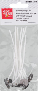 KNORR prandell Mèche cirée pour bougie gel, longueur: 180 mm