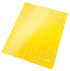 LEITZ Chemise à élastique WOW, A4, carton, jaune