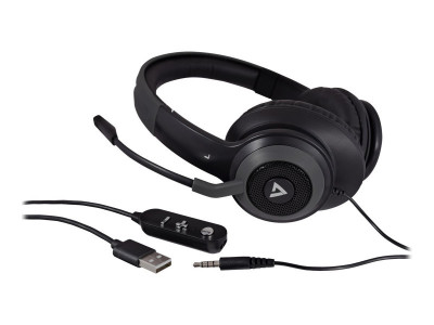 V7 : DELUXE USB HEADSET W/MIC ON cable CONTROL 1.8M cable DELU