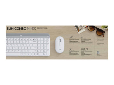 Logitech : SLIM WIRELESS KEYBOARD + MOUSE COMBO MK470 OFFWHITE FRA CENTRAL fr