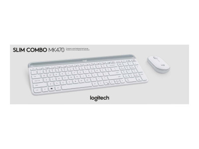 Logitech : SLIM WIRELESS KEYBOARD + MOUSE COMBO MK470 OFFWHITE FRA CENTRAL fr