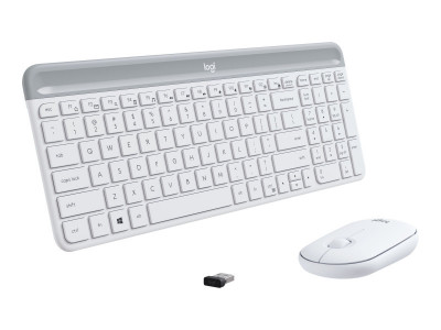 Logitech : SLIM WIRELESS KEYBOARD + MOUSE COMBO MK470 OFFWHITE FRA CENTRAL fr