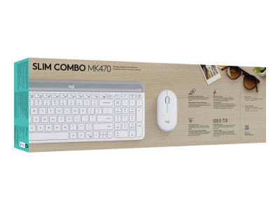 Logitech : SLIM WIRELESS KEYBOARD + MOUSE COMBO MK470 OFFWHITE FRA CENTRAL fr