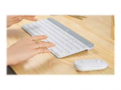 Logitech : SLIM WIRELESS KEYBOARD + MOUSE COMBO MK470 OFFWHITE FRA CENTRAL fr