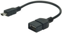 Câble adaptateur USB 2.0 DIGITUS, Mini USB-B - USB-A, 0,2 m Câble adaptateur USB 2.0 DIGITUS, Mini USB-B - USB-A, 0,2 m