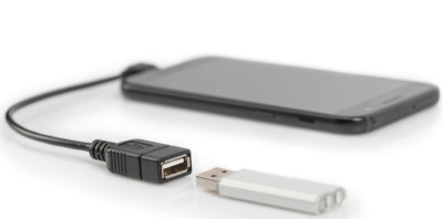 DIGITUS USB 2.0 Adapterkabel, Micro USB-B - USB-A, 0,15 m