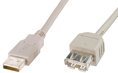 DIGITUS USB 2.0 Verlängerungskabel, beige, 1,8 m