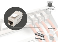 DIgitus module Keystone cat.6A, blindé, gris