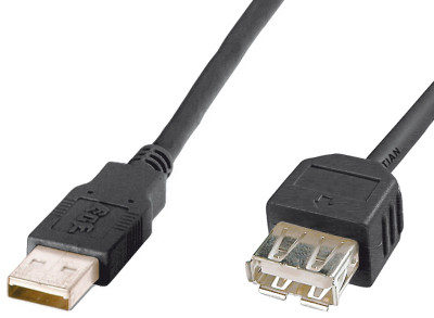 DIGITUS USB 2.0 Verlängerungskabel, schwarz, 1,8 m