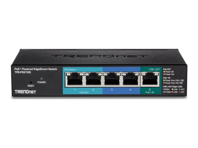 TrendNet : 5PORT GB POE+ POWERED EDGESMART SWITCH W/ POE PASS THROUGH (15W)