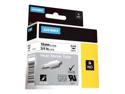 Dymo : HST D1 19MMX1.5M BLACK avec HITE
