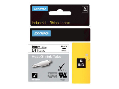 Dymo : HST D1 19MMX1.5M BLACK avec HITE